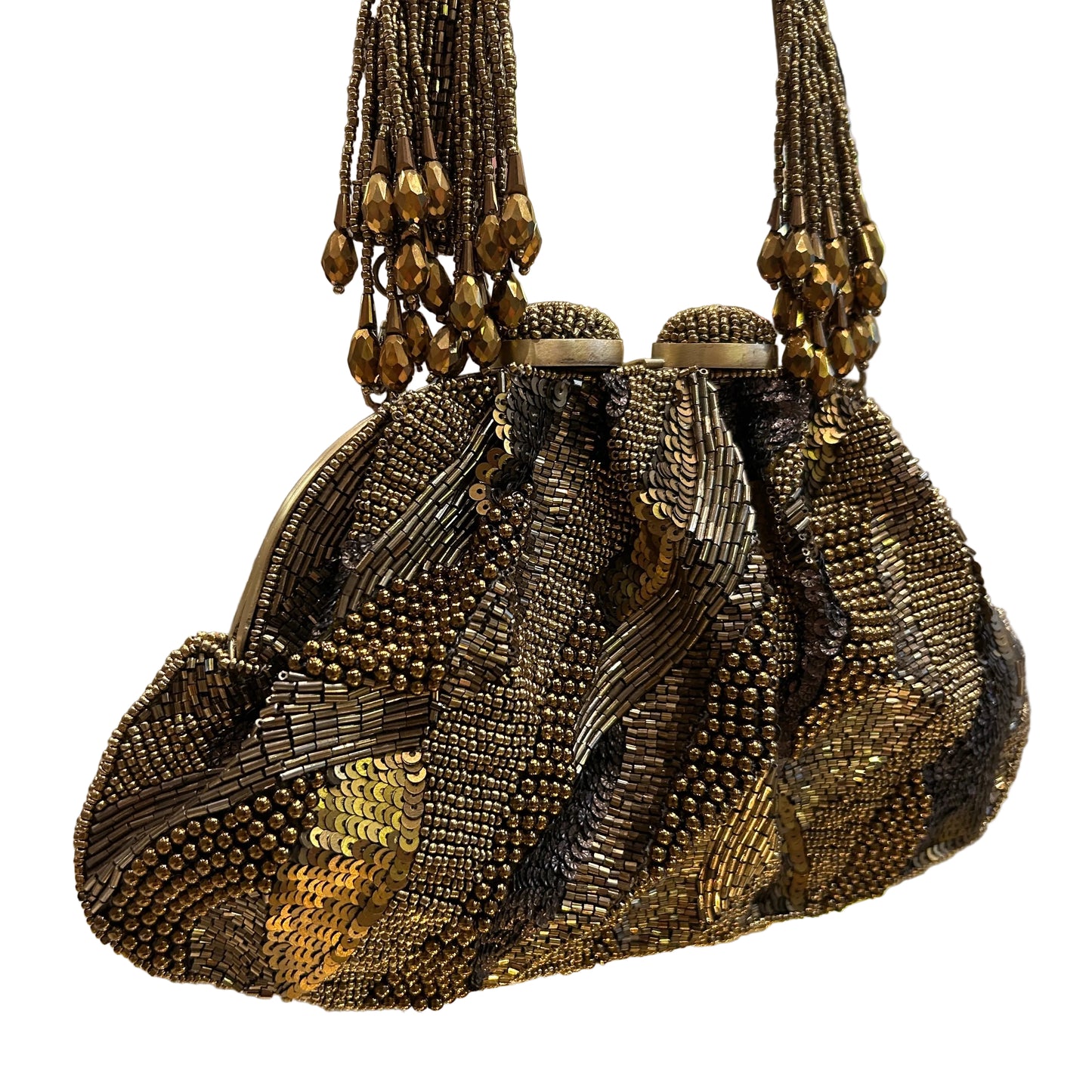 Bolso bordado en tonos dorados