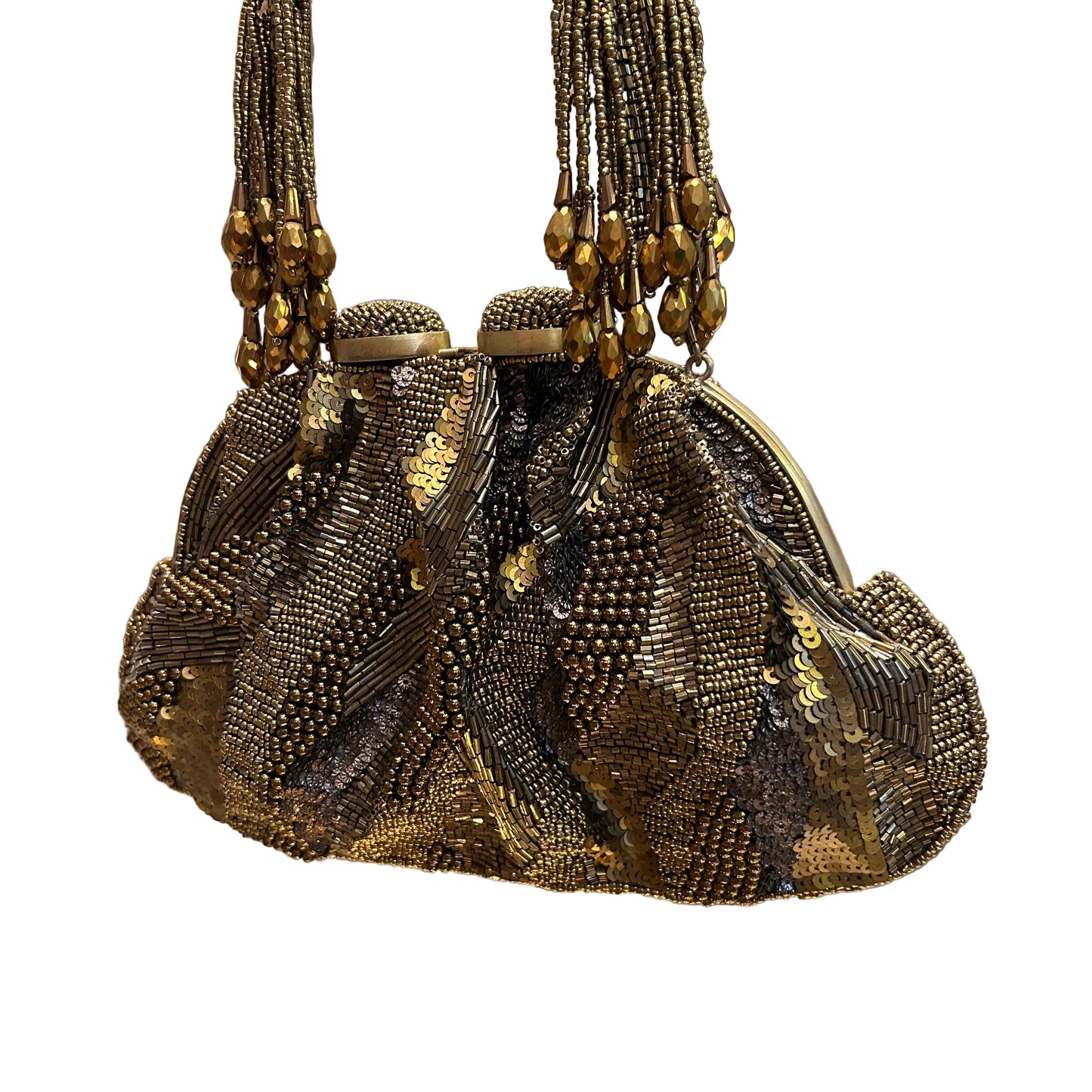 Bolso bordado en tonos dorados