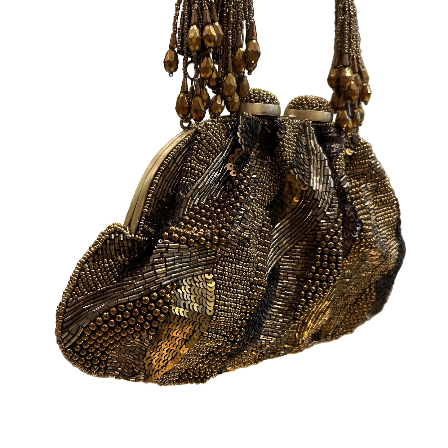 Bolso bordado en tonos dorados