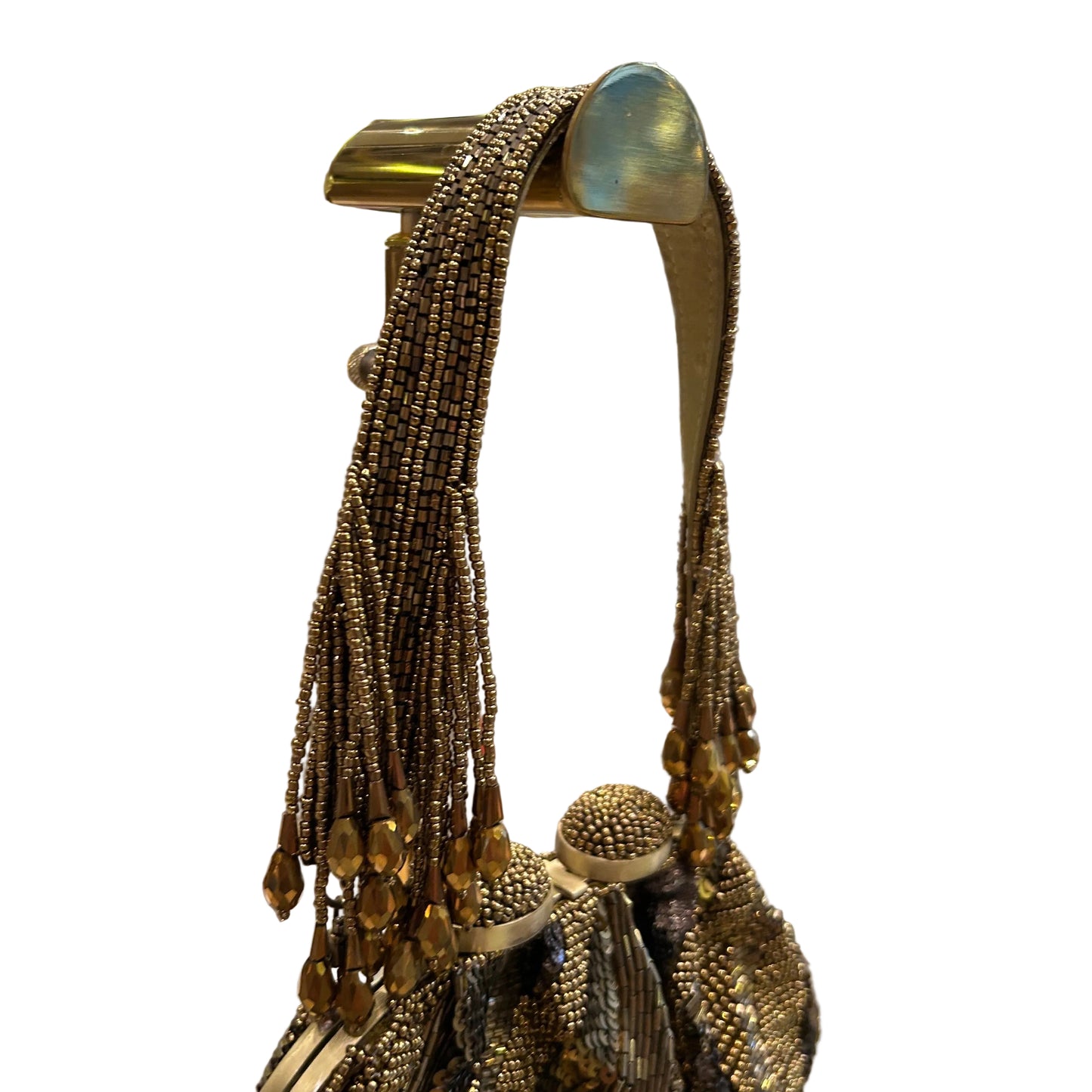 Bolso bordado en tonos dorados