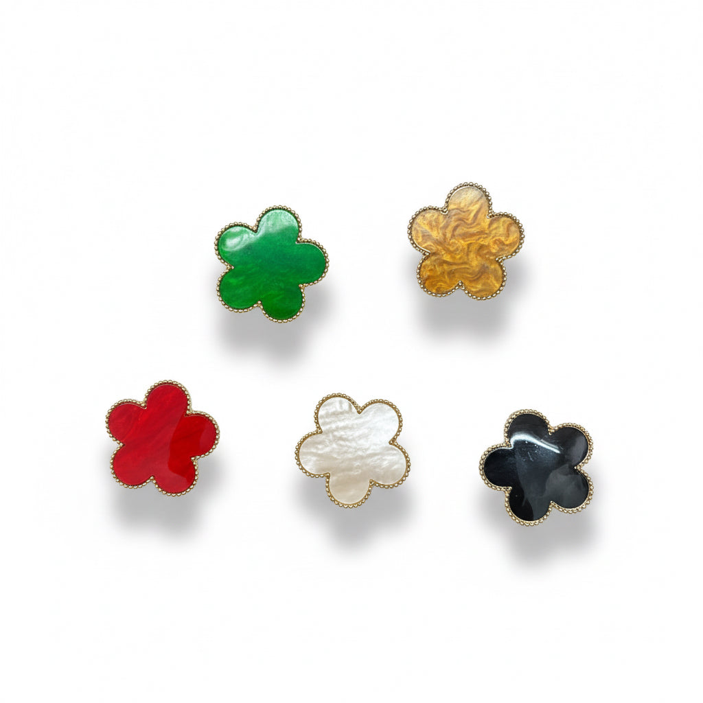 broche flor de resina 