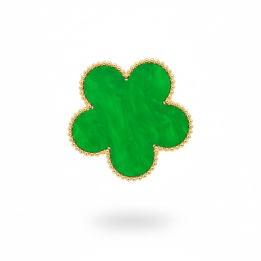 broche de flor verde 