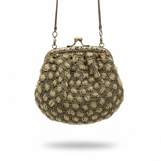 Bolso verde  y dorado