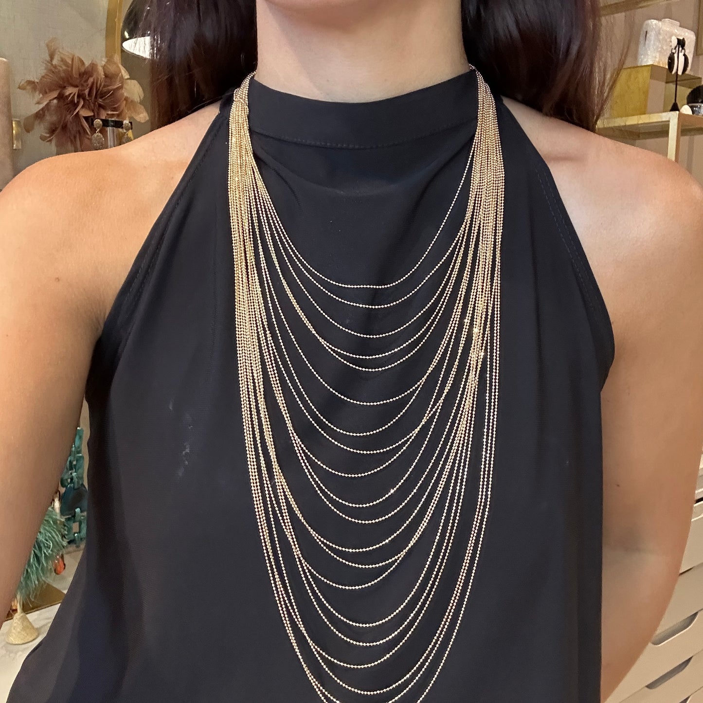 Collar mil vueltas dorado