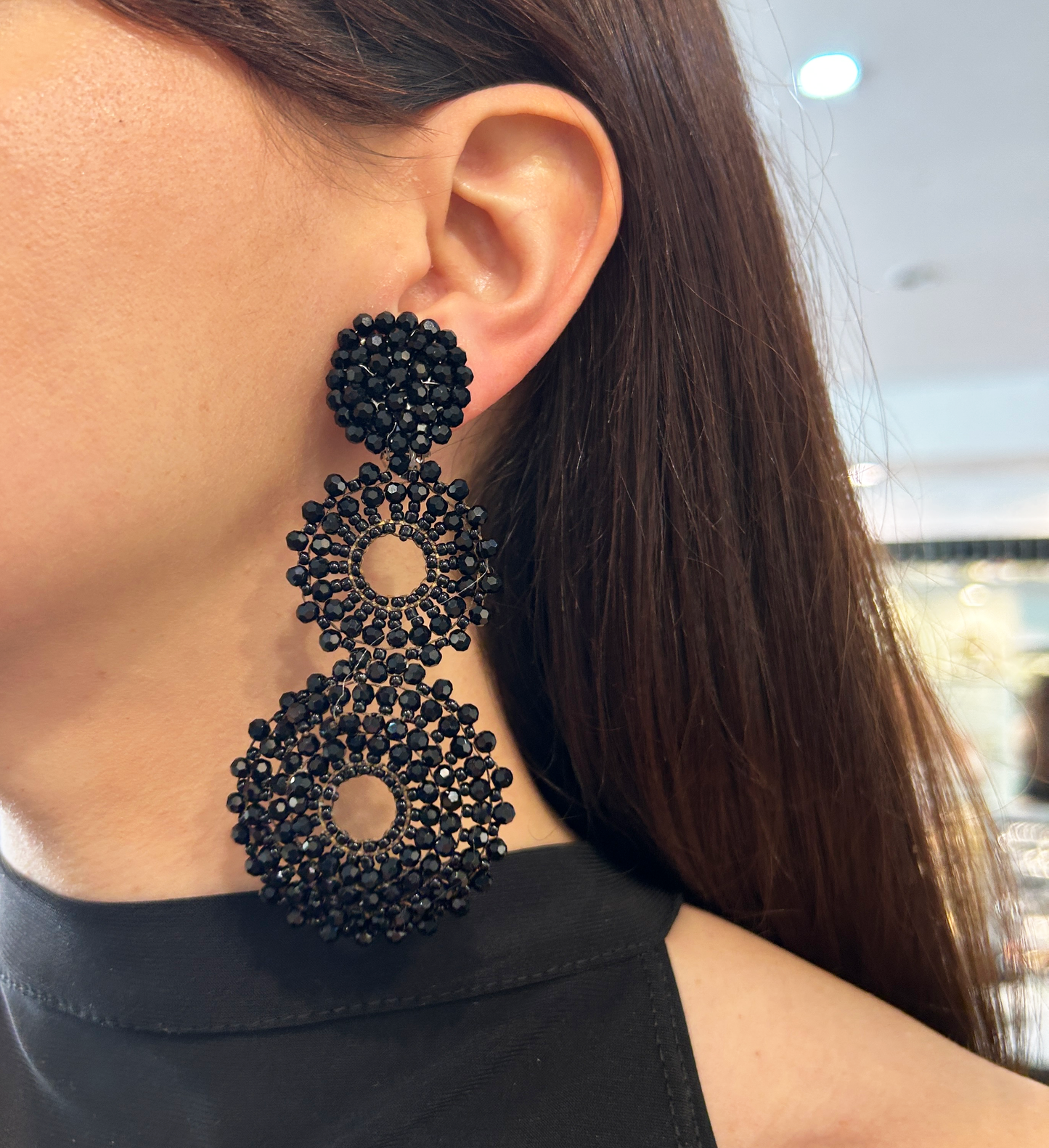 Aros triple tramados de cristales