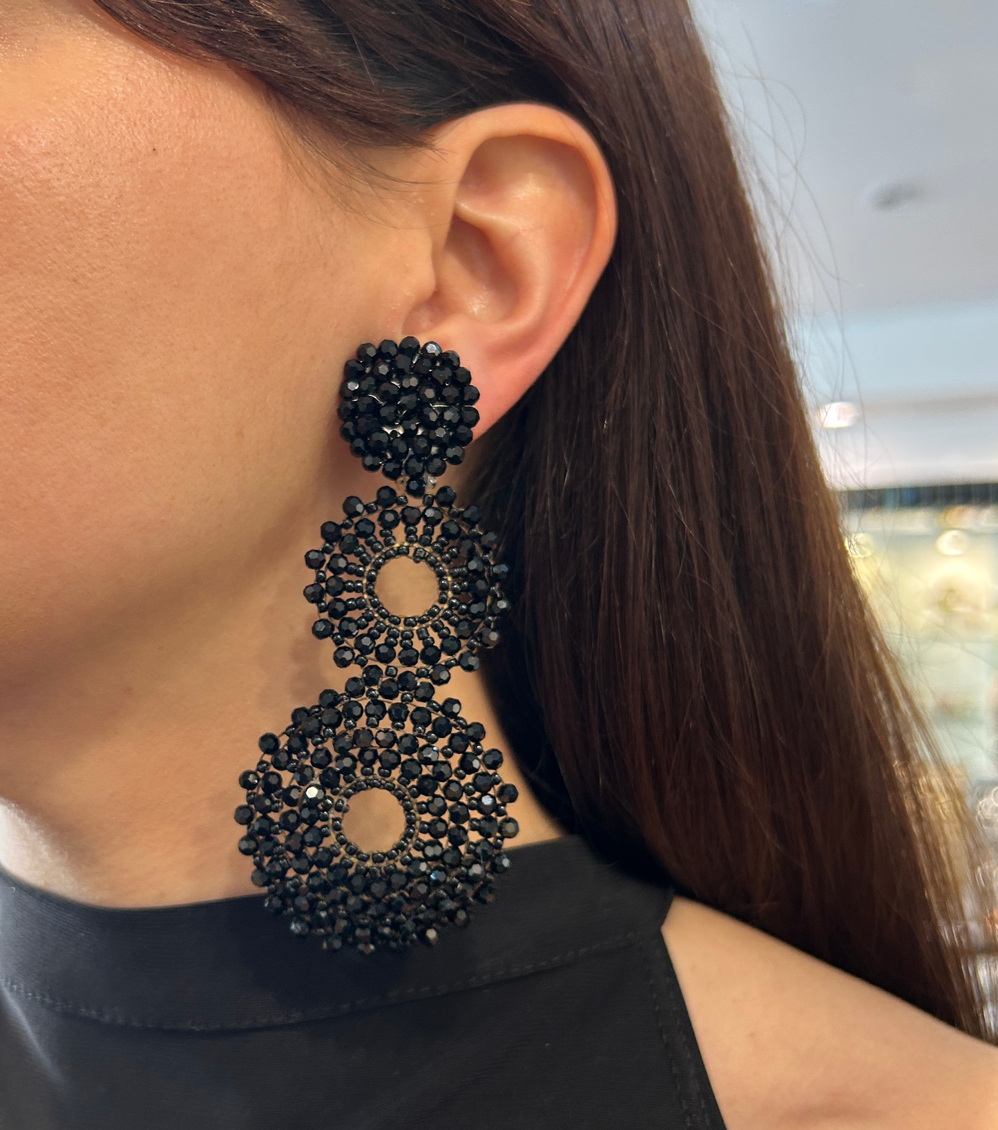 Aros triple tramados de cristales