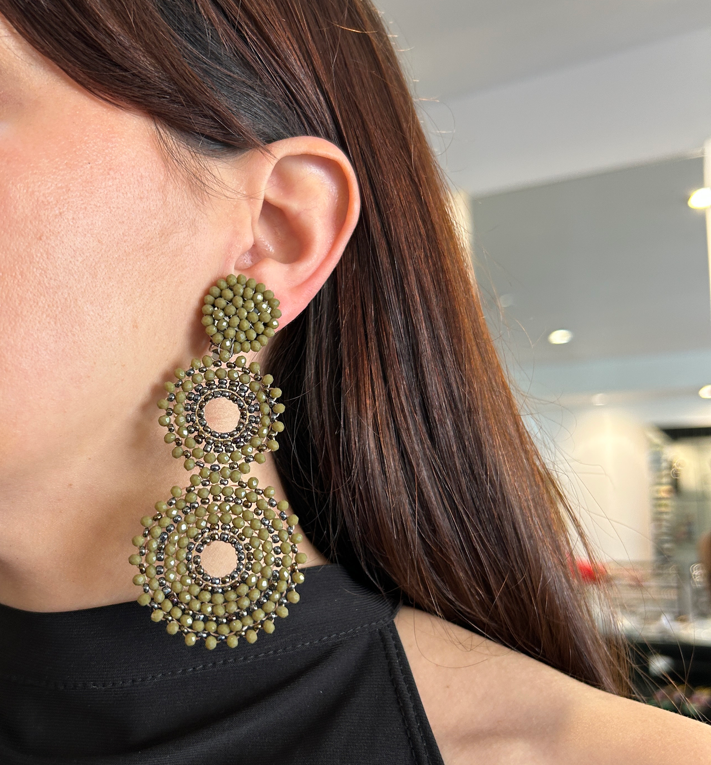 Aros triple tramados de cristales