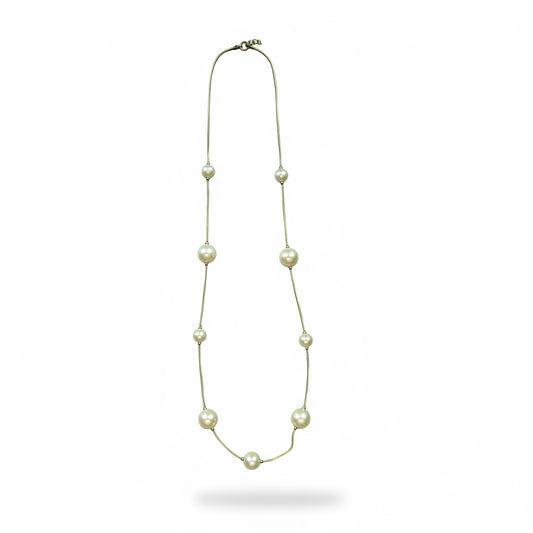 collar largo de perla con cadena 