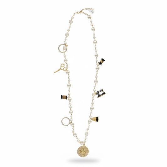 Collar de perlas  mix dijes