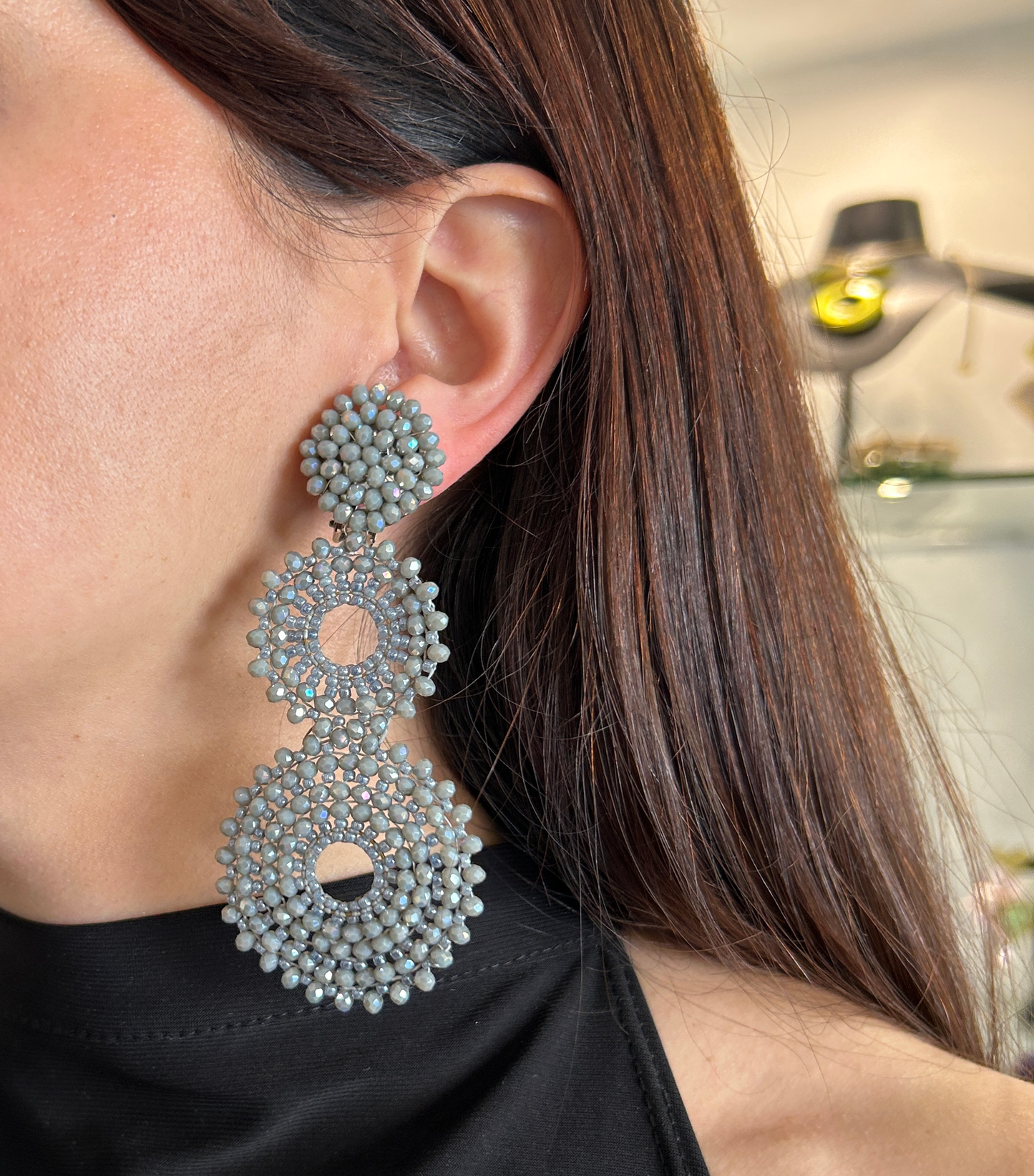 Aros triple tramados de cristales