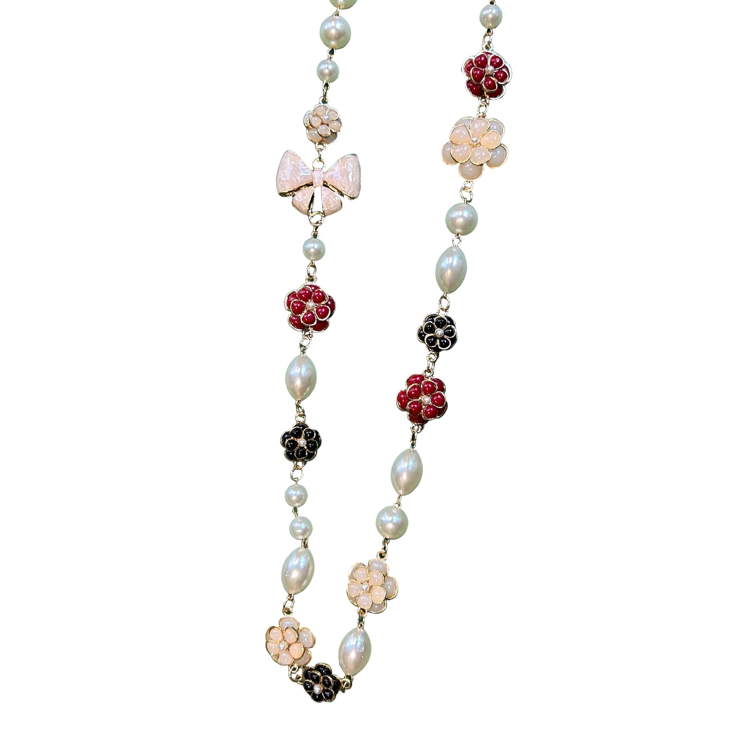 collar corto de perlas y resina 