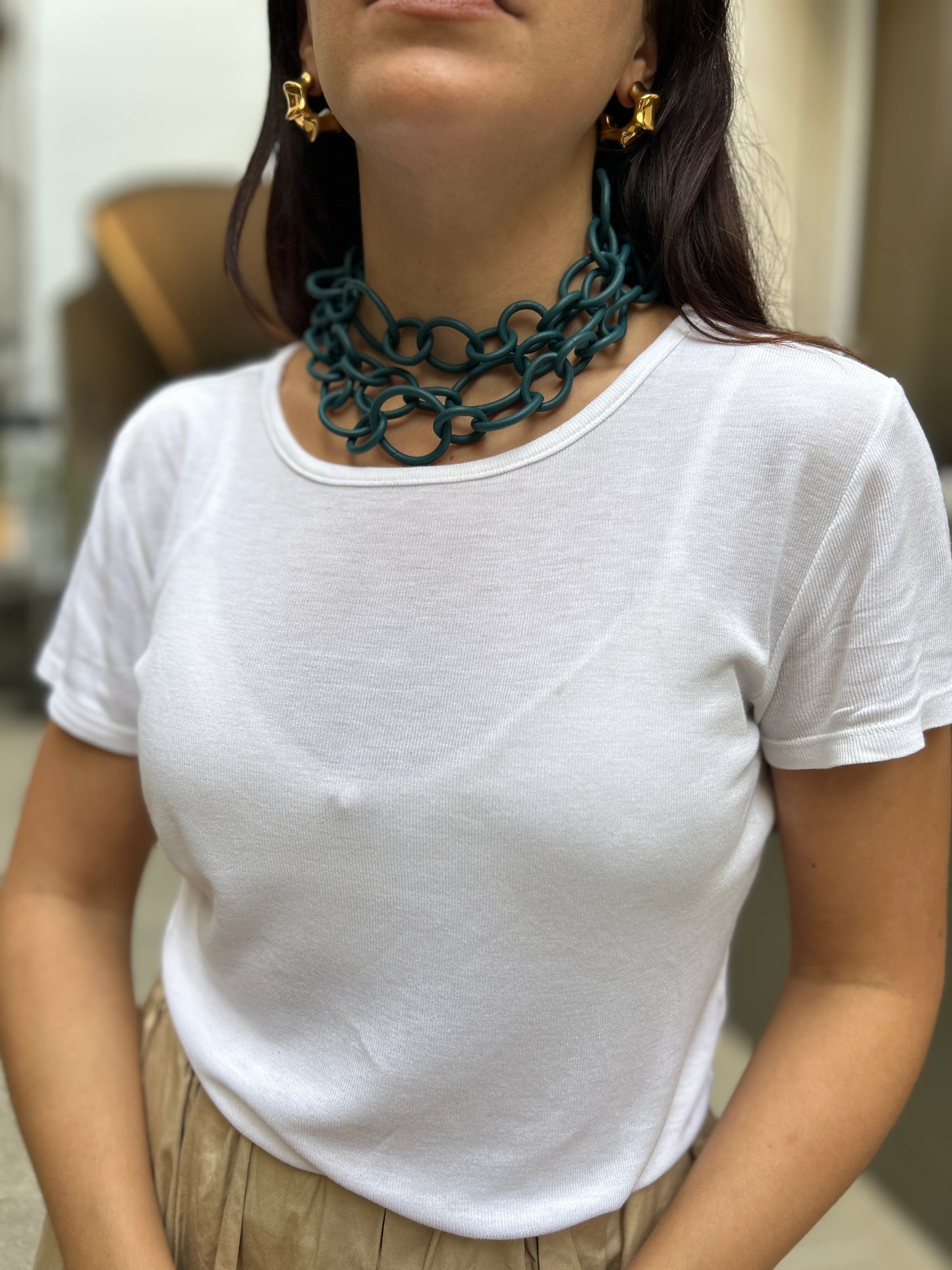 Collar eslabones de caucho