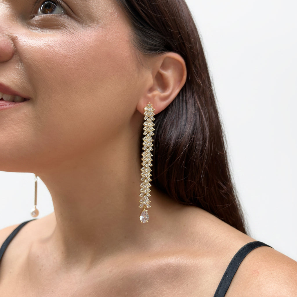 Aros espiga largos  de zirconia