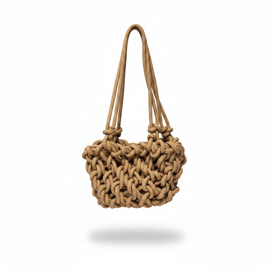 bolso nudos  camel 