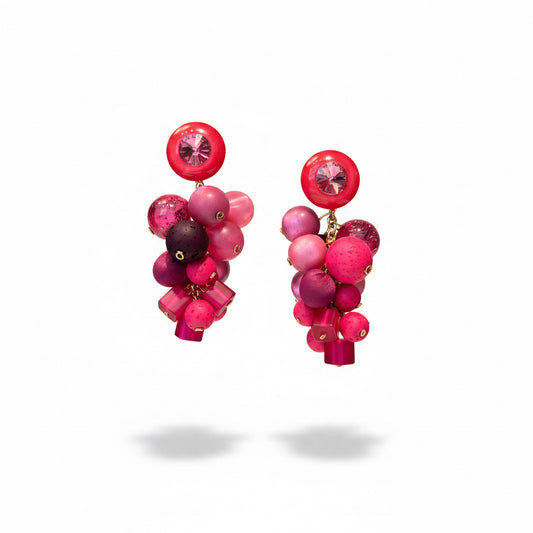 aros fucsias de resina 