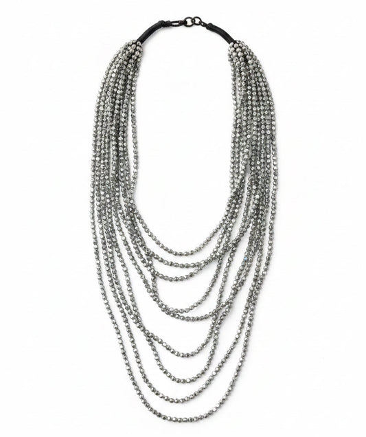 Collar plateado mil vueltas