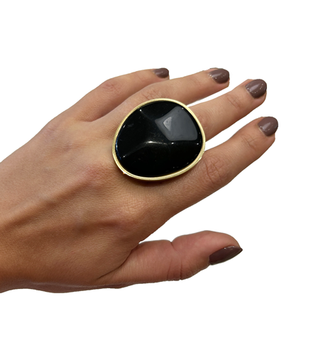 anillo maxi de resina y metal
