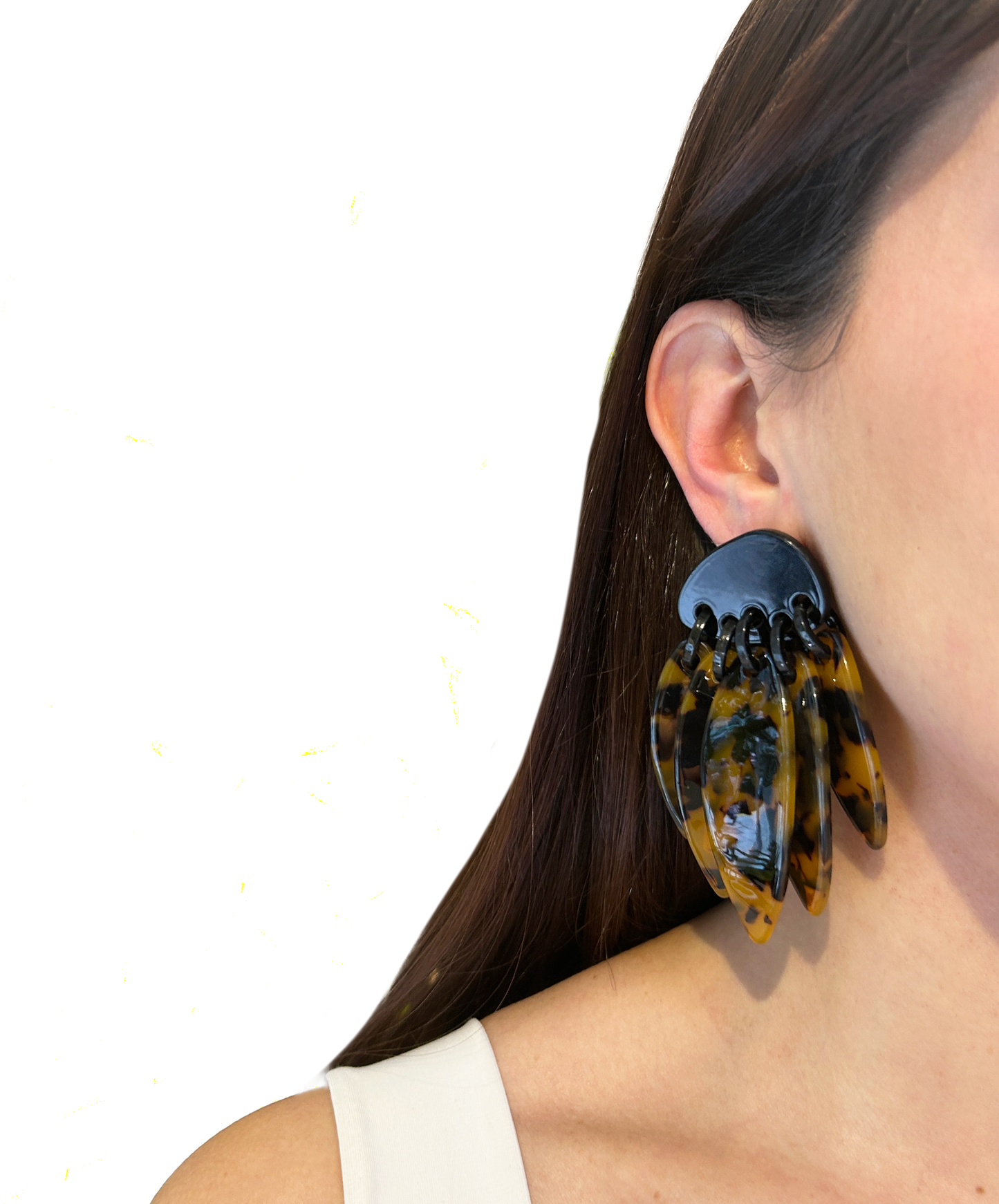 Aros resina negro y carey