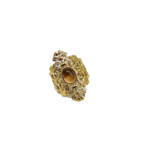 Anillo filigrana con piedra caramelo