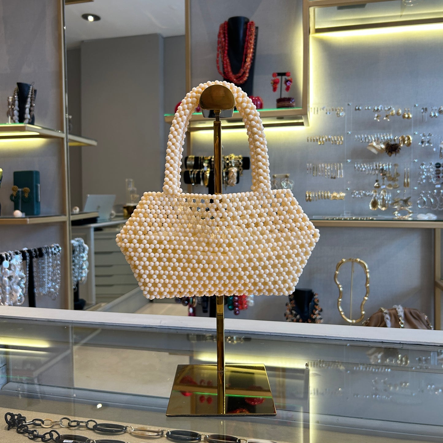 Bolso tramado de resina