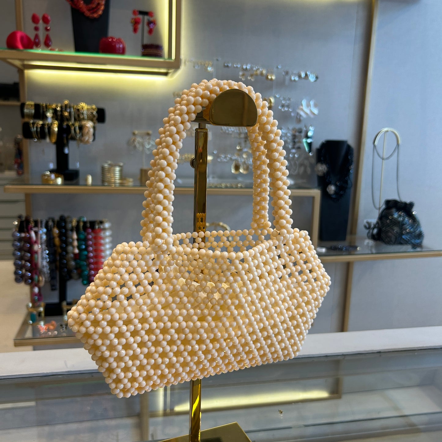 Bolso tramado de resina