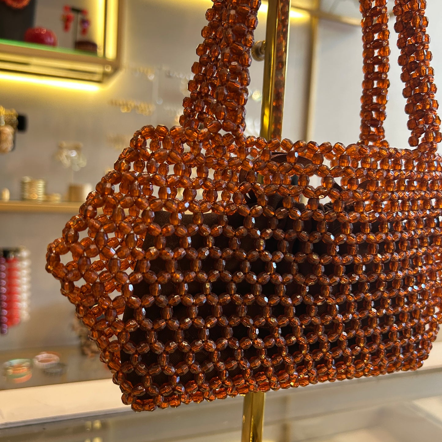 Bolso tramado de resina