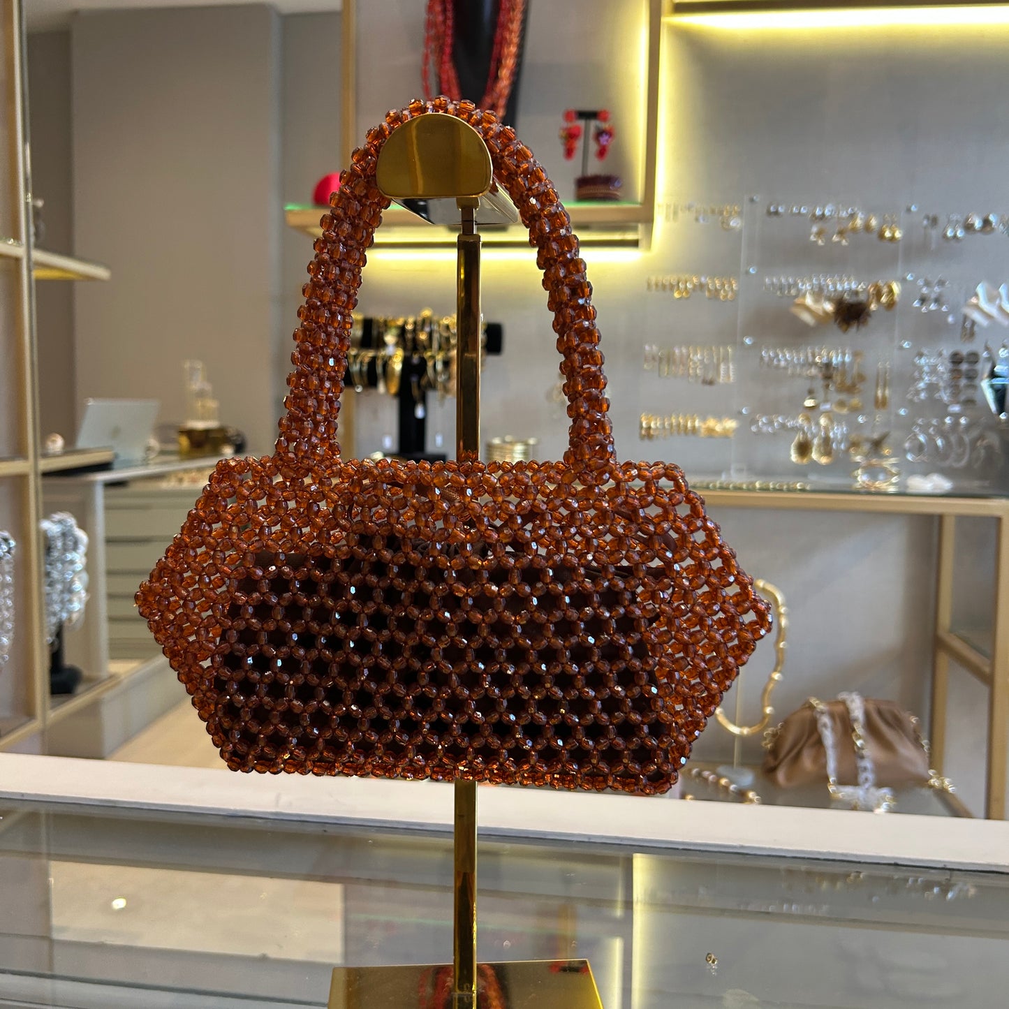 Bolso tramado de resina