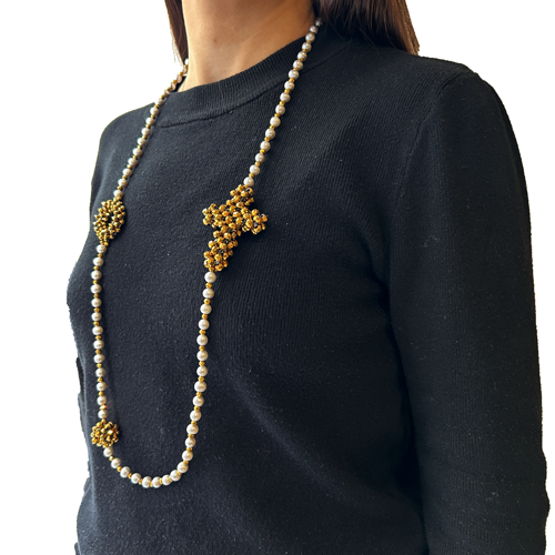 Collar  perlas y cristal