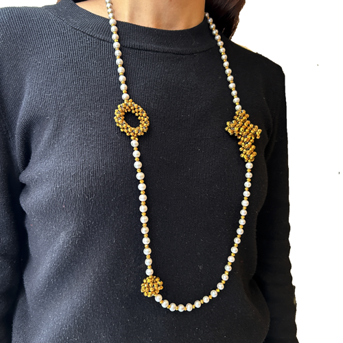 Collar  perlas y cristal