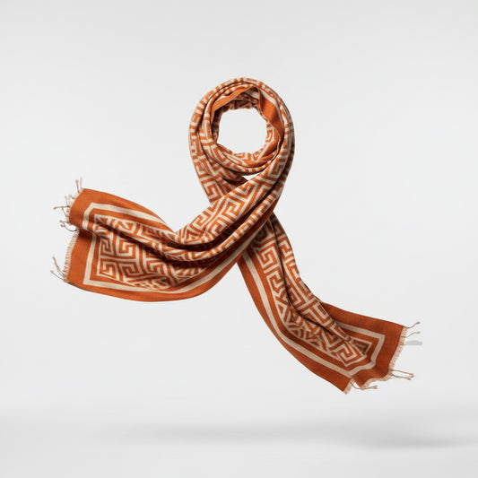 pashmina naranja y crudo 