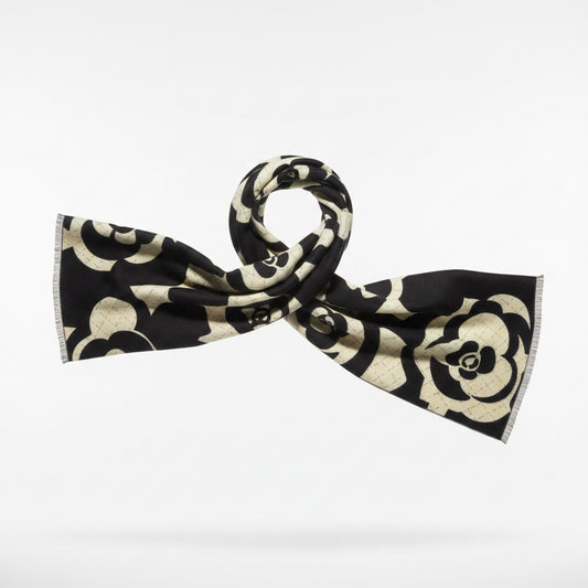 pashmina blanca y negro 
