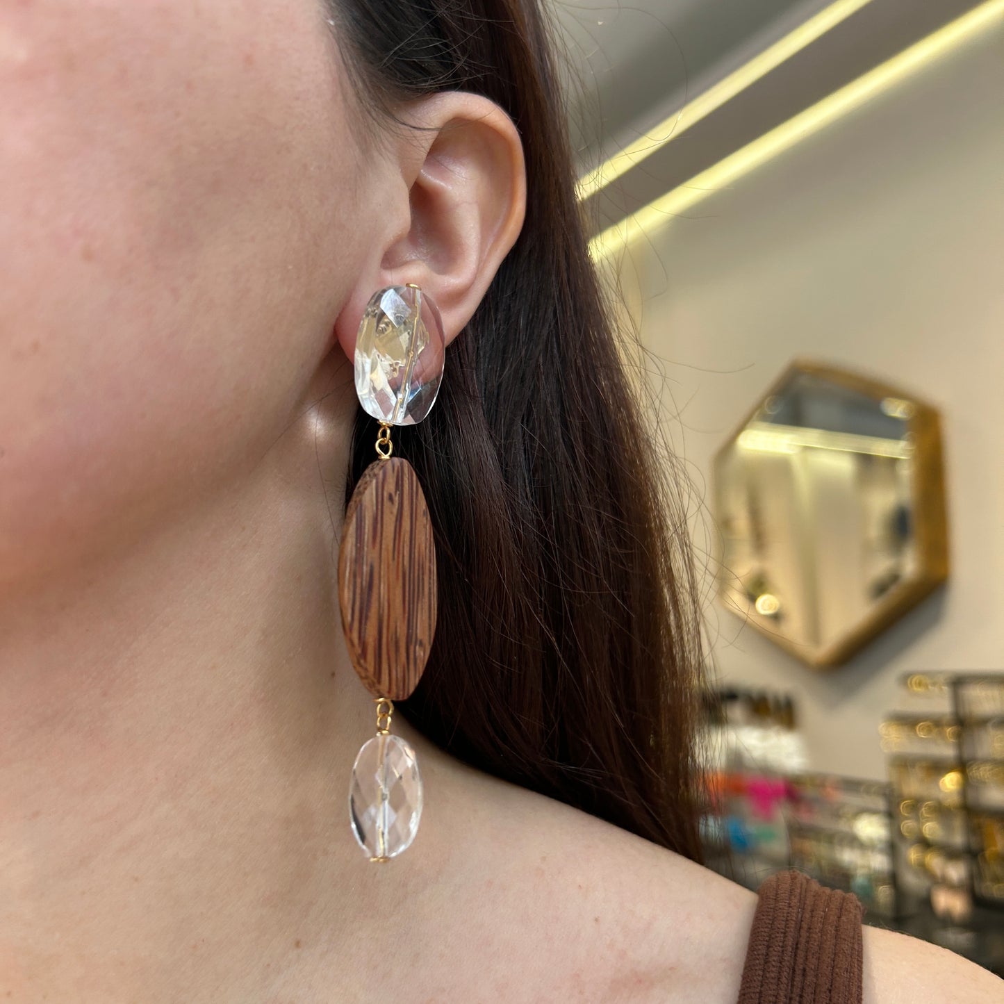 Aros transparentes con madera