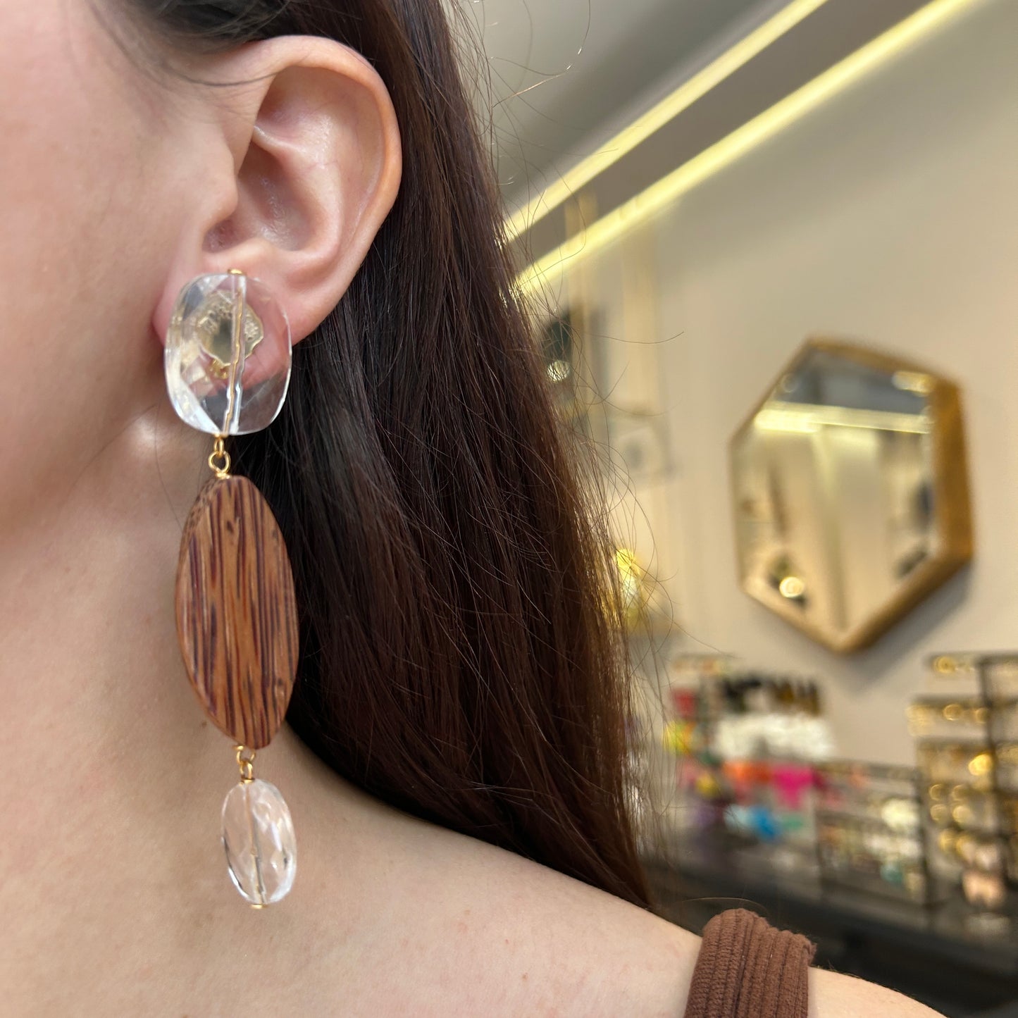 Aros transparentes con madera