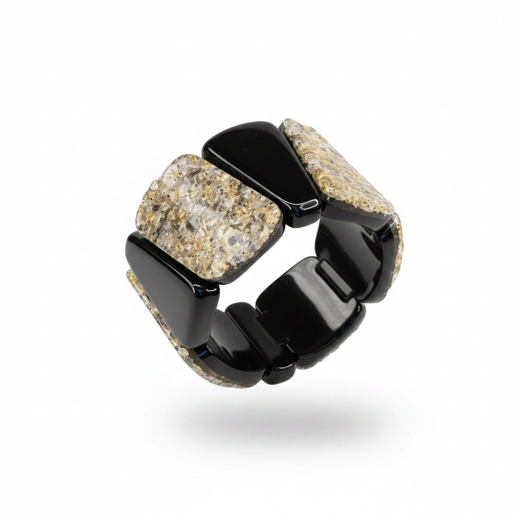 pulsera de resona negra elastica