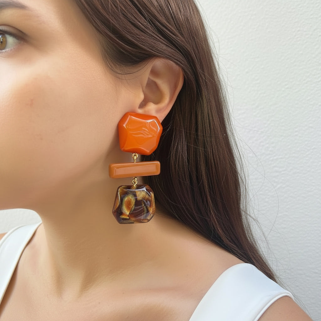 Aros de resina geométricos marmolado