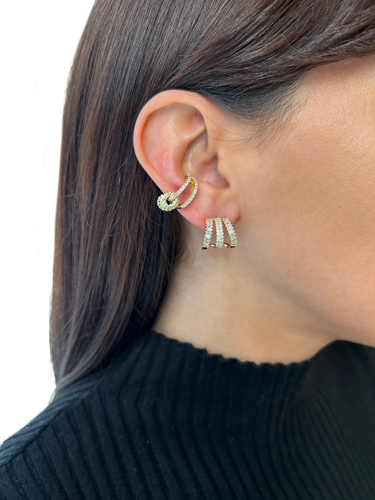 Argollas  triple de zirconia
