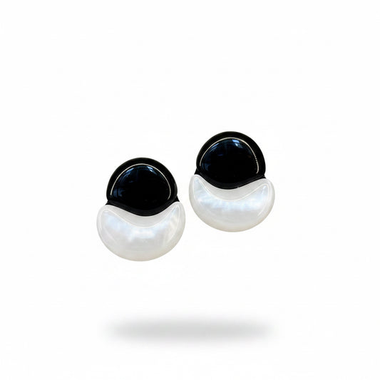 aros de resina blanco y negro 