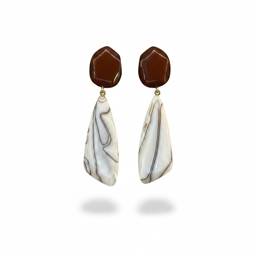 aros beige y marron 