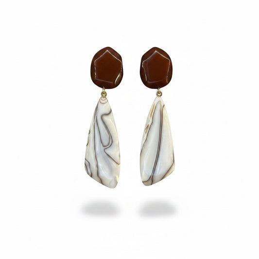 aros beige y marron 