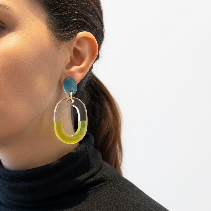 Aros verde y turquesa