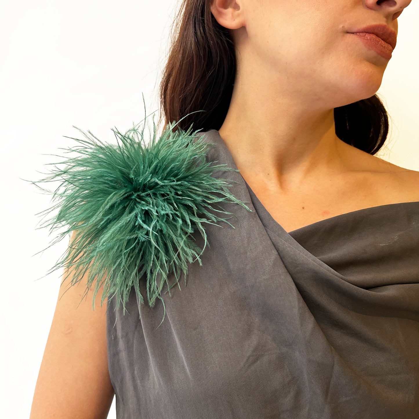 Broche plumas avestruz