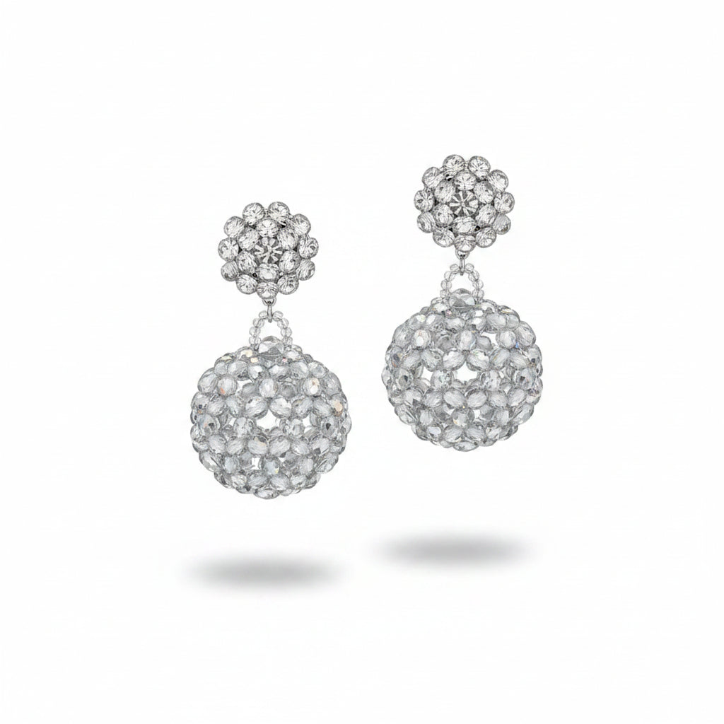 Aros esfera plateados