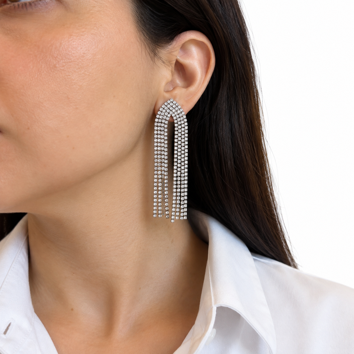 Aros doble lluvia zirconia