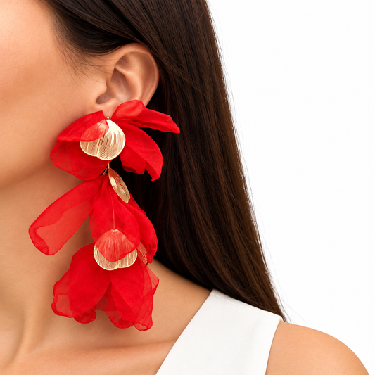 Aros petalos de tela