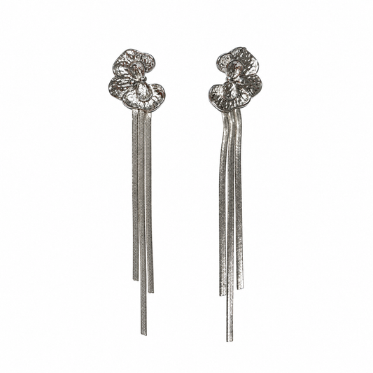 Aros flor con cadenas