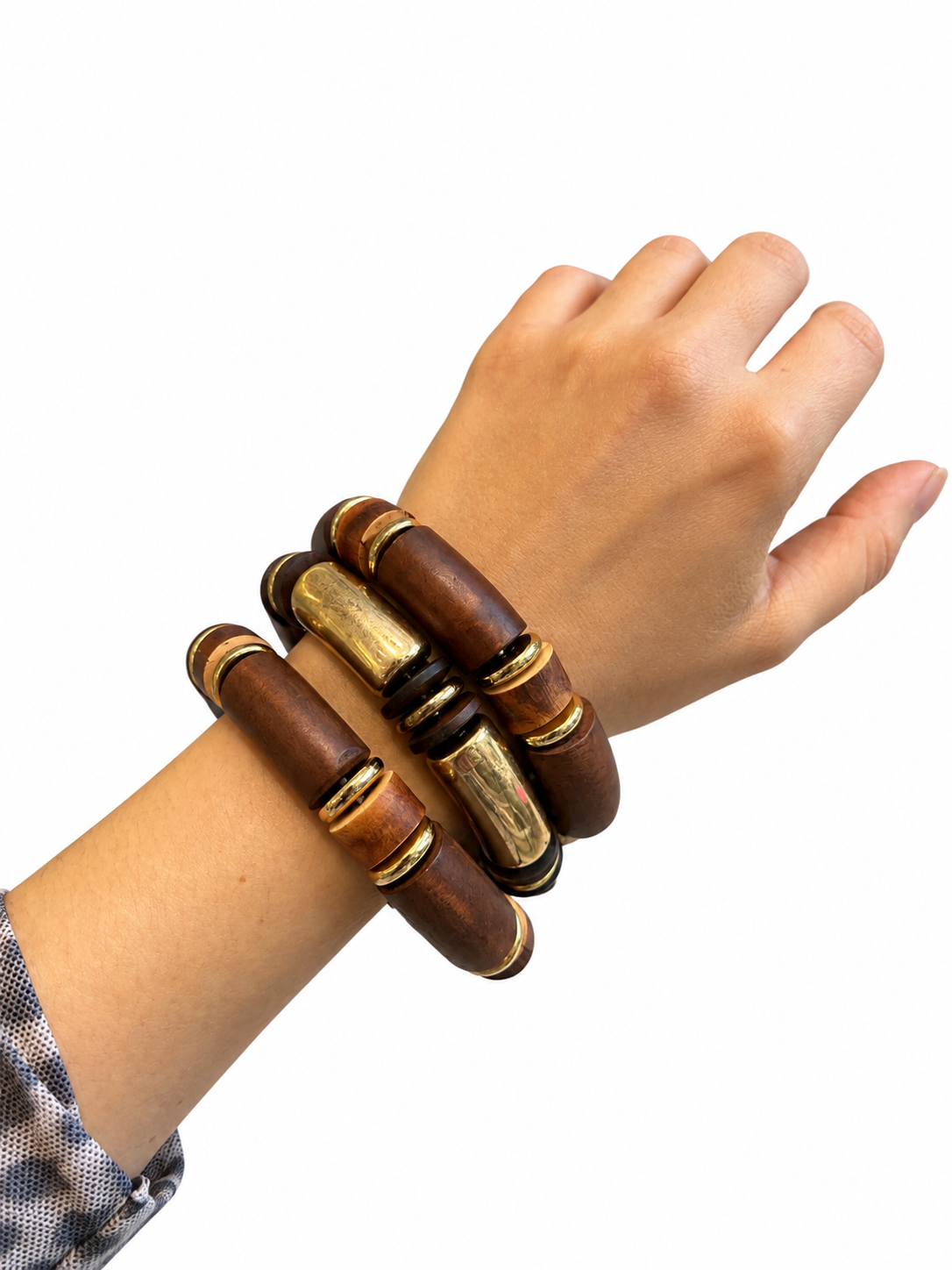 Conjunto pulseras madera