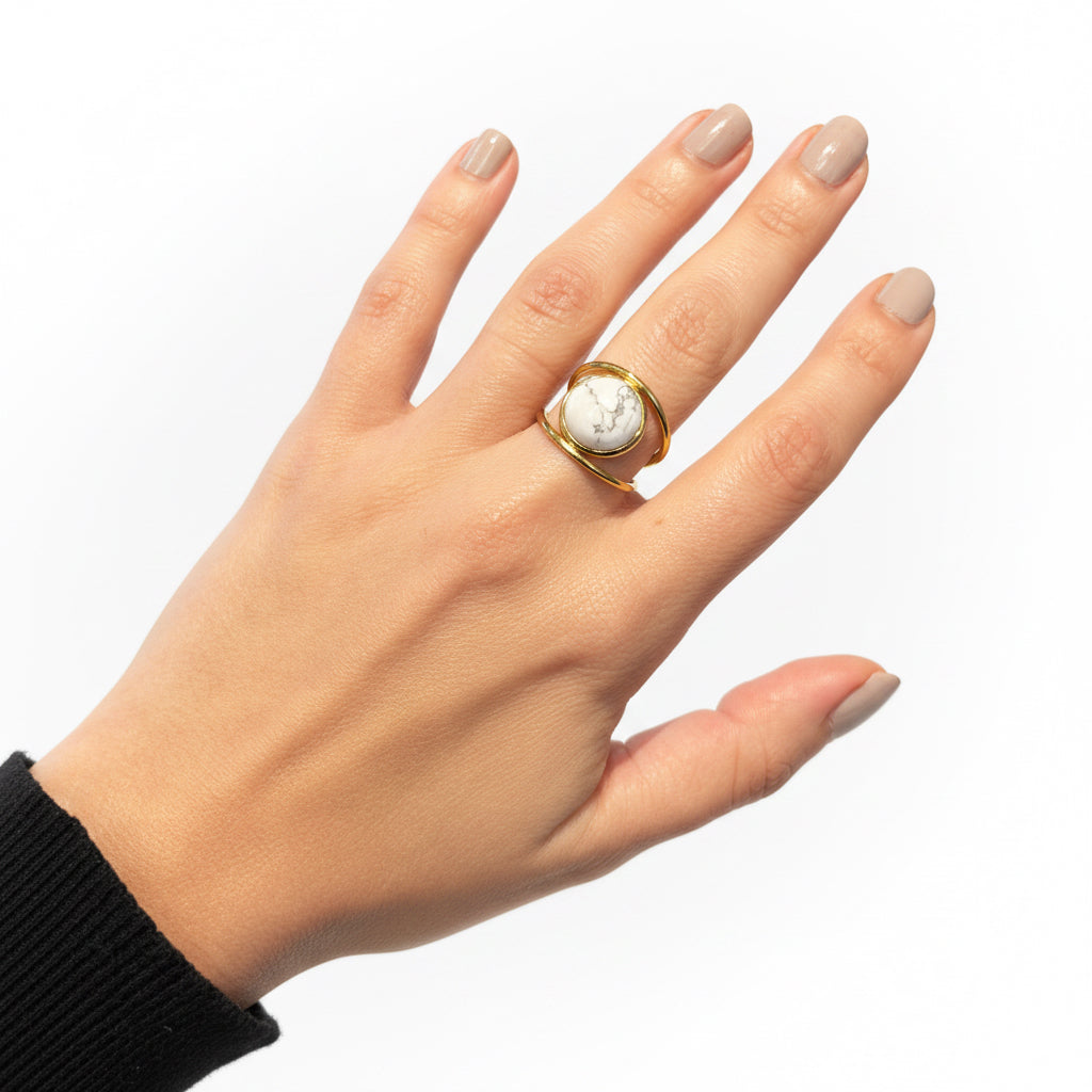 Anillo piedra circular