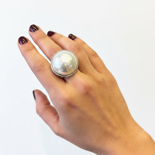 Anillo media perla