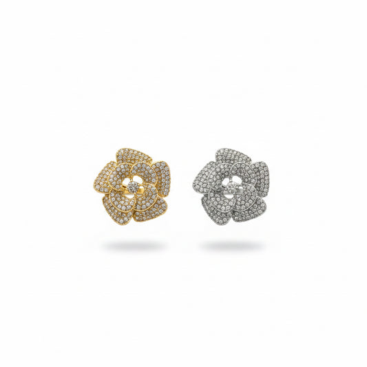 Anillo flor de zirconia