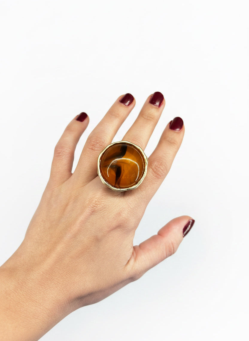 anillo de carey con dorado 